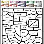 Free Color By Code Spanish Colors Worksheet for Colors In Spanish Worksheet