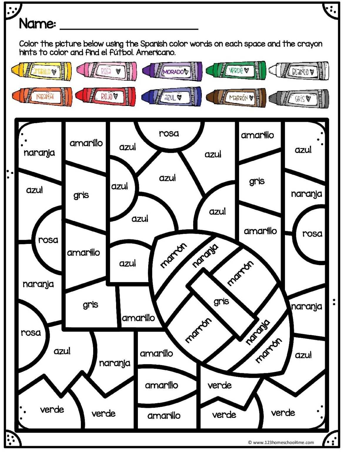 Free Color By Code Spanish Colors Worksheet Intended For Colors In Spanish Worksheet