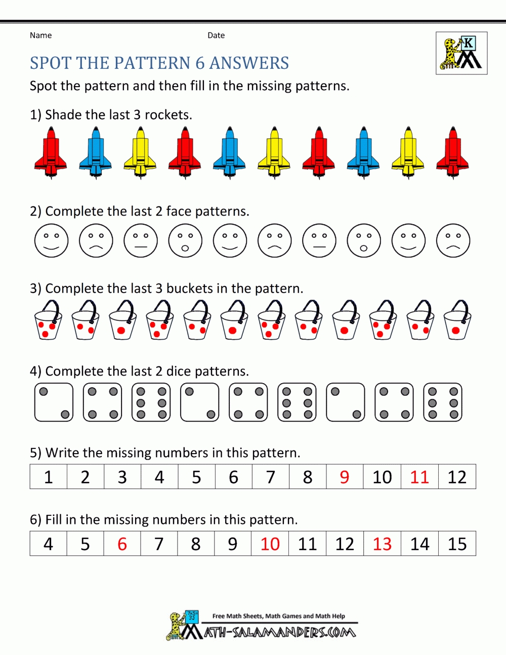 Free Kindergarten Worksheets Spot The Patterns Regarding Patterns Worksheet For Kindergarten