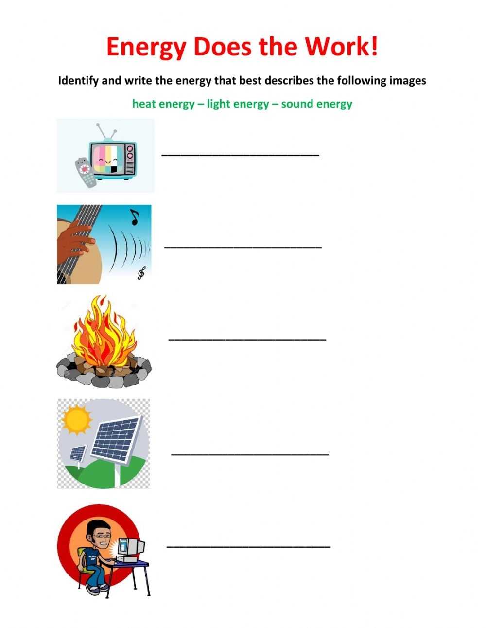 Free Printable Worksheets On Potential And Kinetic Energy Free - Energy Throughout Matter And Energy Worksheet