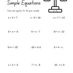 Free Worksheets For Linear Equations Grades 6 9 Pre Algebra Algebra 1 In Solving For Y Worksheet