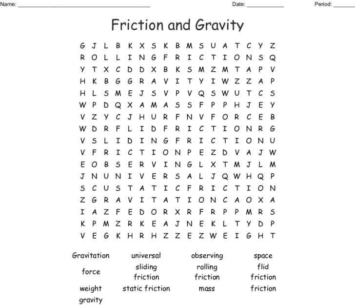 Friction And Gravity Worksheet Answers — Db Excel Intended For Friction And Gravity Worksheet Answers