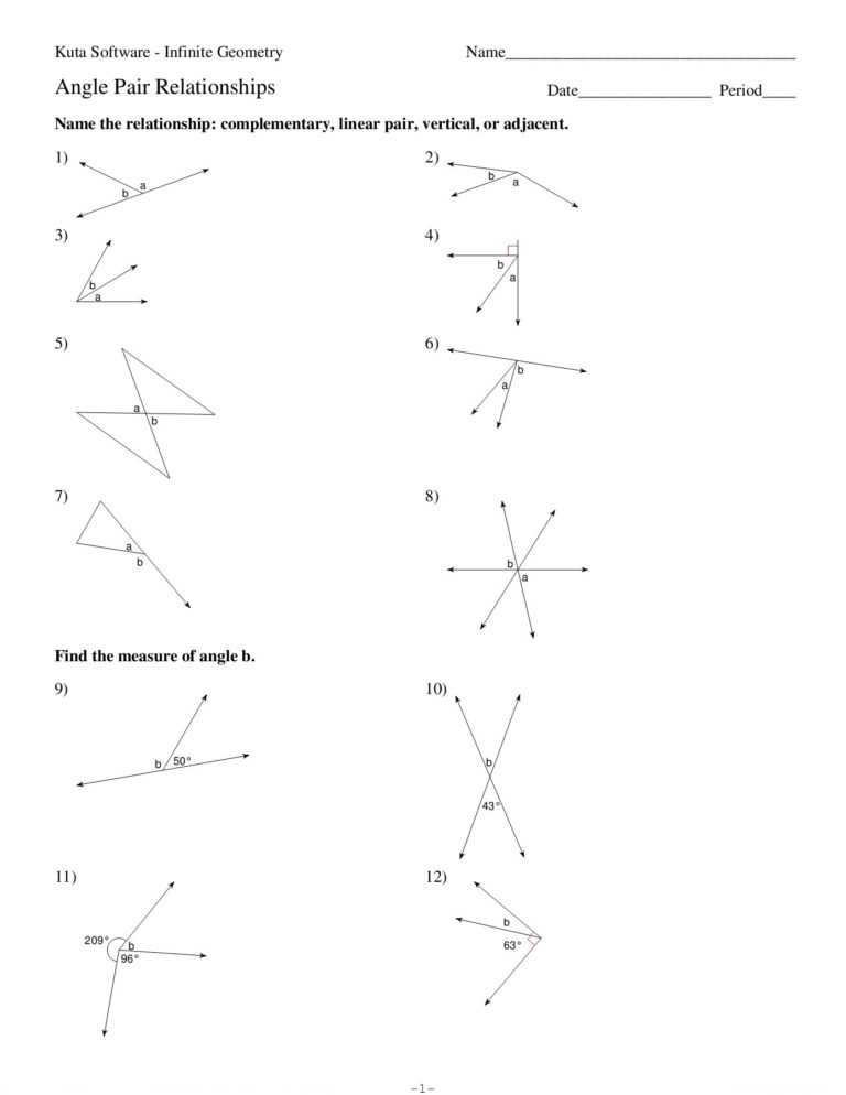 Geometry Angle Relationships Worksheet Answers — Db-Excel inside Angle Relationships Worksheet Answers