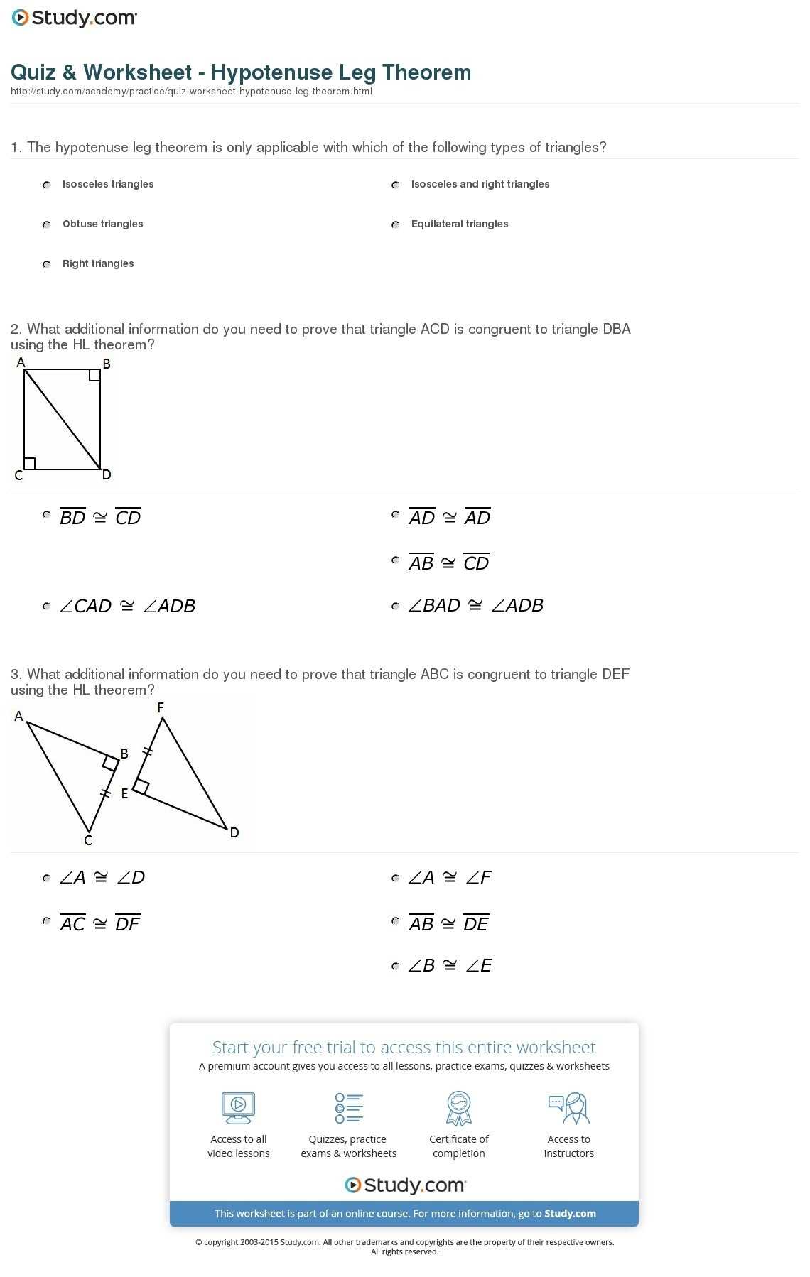 Geometry Worksheet Congruent Triangles Answers Proving — Db Excel With Congruent Triangles Worksheet Answers