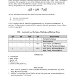 (Get Answer) – Experiment #8 Worksheet Name Enthalpy, Entropy, And Inside Gibbs Free Energy Worksheet