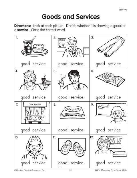 Goods And Services Worksheets with Goods And Services Worksheet