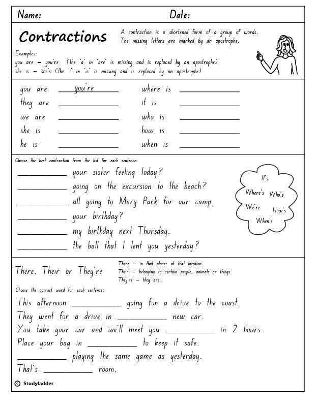Grade 2 English Worksheets Of Contraction Worksheets 2Nd - 2Nd Grade Contractions Worksheet Pdf throughout Contractions Worksheet 2nd Grade