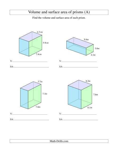 Grade 5 Math Worksheets Volume Surface Area Of Rectangular Prisms K5 in Volume Of Prism Worksheet