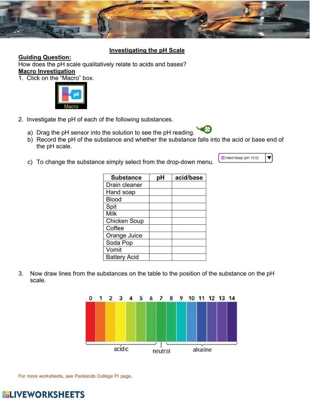 Grade 7 Acids And Bases Worksheet for Acids And Bases Worksheet