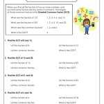 Greatest Common Factor Gcf Worksheet Intended For Greatest Common Factor Worksheet