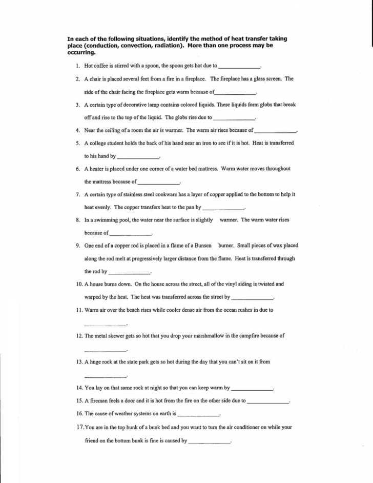Heat Transfer Worksheet Answer Key — Db-Excel in Heat Transfer Worksheet Answer Key