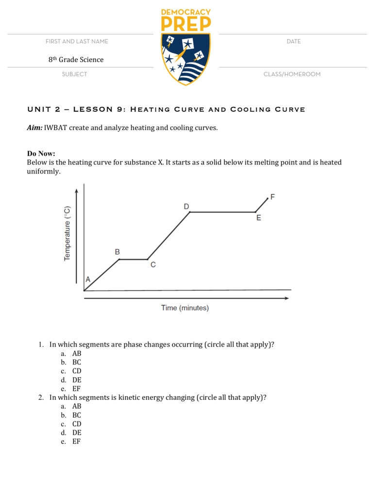 Heating And Cooling Curves Worksheet — Db-Excel intended for Heating And Cooling Curves Worksheet