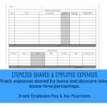 Home Daycare Monthly Budget Worksheet Tax Preparation | Etsy España Within Home Daycare Tax Worksheet