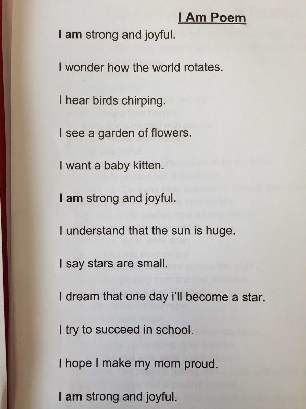 I Am Poems for I Am Poem Worksheet