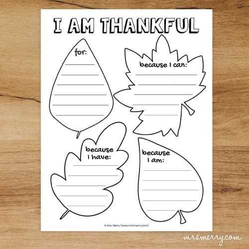 I Am Thankful Worksheet & Gratitude Tree Printables | Mrs. Merry Intended For I Am Thankful For Worksheet
