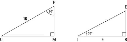 Identifying The 30 - 60 - 90 Degree Triangle - Dummies In 30 60 90 Triangles Worksheet