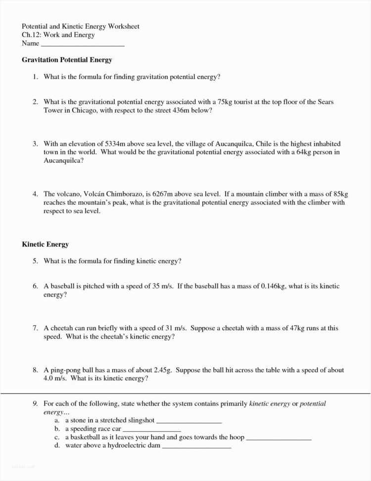 Introduction To Energy Worksheet Answer Key — Db Excel Pertaining To Introduction To Energy Worksheet