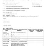 *Introduction To Energy* Worksheet Inside Types Of Energy Worksheet