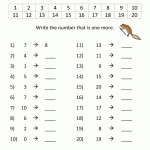 Kindergarten Math Worksheets Printable – One More For Kindergarten Math Worksheet Pdf
