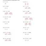 Kuta Software Solving Quadratic Equations With Square Roots Answers Inside Quadratic Formula Worksheet With Answers