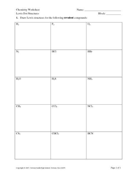 Lewis Dot Diagram Covalent Bonds Worksheets | Free Worksheets Samples inside Lewis Dot Diagram Worksheet