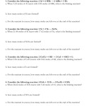 Limiting Reactant Worksheet With Limiting Reactant Worksheet Answers