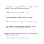 Limiting Reagent Worksheet 1 Answers - Percent Yield Worksheet within Limiting Reactant Worksheet Answers