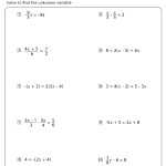 Linear Equations Worksheets With Answer Key regarding Solving Linear Equations Worksheet Pdf