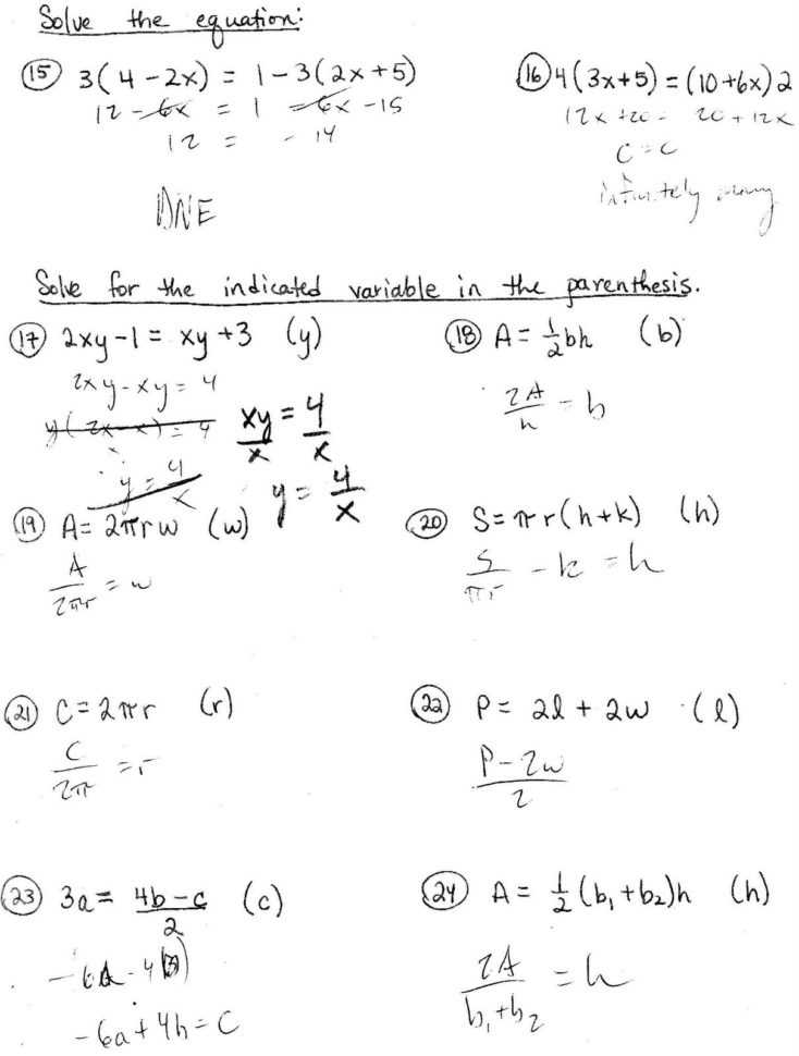 Literal Equations Worksheet Answer Key With Work — Db-Excel throughout Literal Equations Worksheet Answer Key