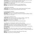 Literary Devices Worksheet Pdf | Worksheet For Education Intended For Poetic Devices Worksheet 1