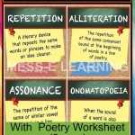 Literary Sound Devices Poster And Poetry Assignment | Etsy With Sound Devices In Poetry Worksheet