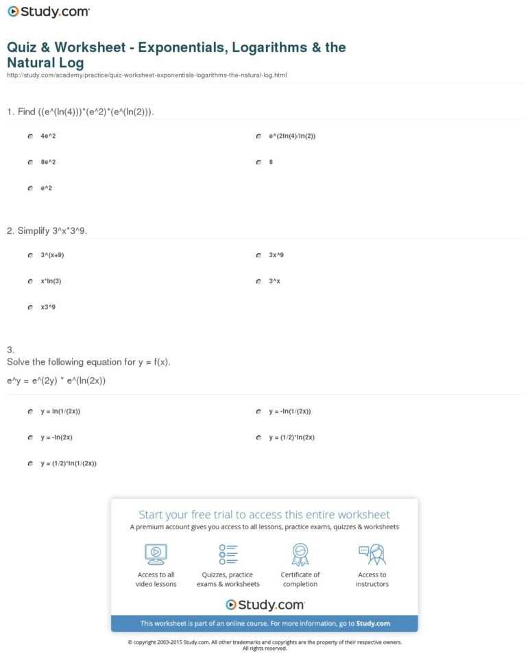Logarithm Worksheet With Answers — Db Excel Intended For Logarithm Worksheet With Answers