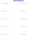 Math Aids Solve The Equations Answers Inside Solving Equations Review Worksheet