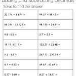 Math Decimal Worksheets For Adding Decimals Worksheet Pdf