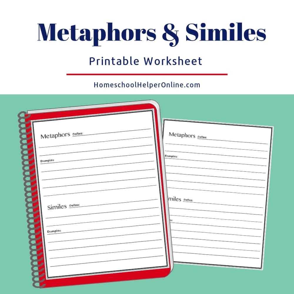 Metaphors & Similes Worksheet - Homeschool Helper Online With Regard To Simile And Metaphor Worksheet