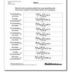 Metric Conversion Worksheet Answer Key — Db Excel Intended For Unit Conversions Worksheet Answers