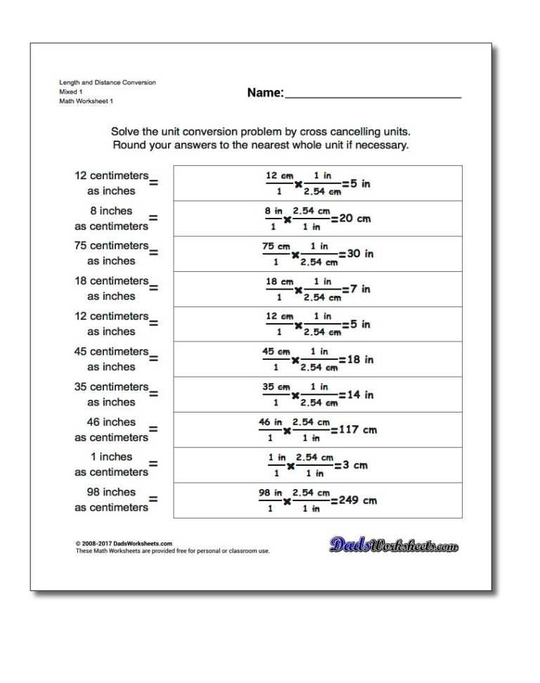 Metric Conversion Worksheet Answer Key — Db-Excel intended for Unit Conversions Worksheet Answers
