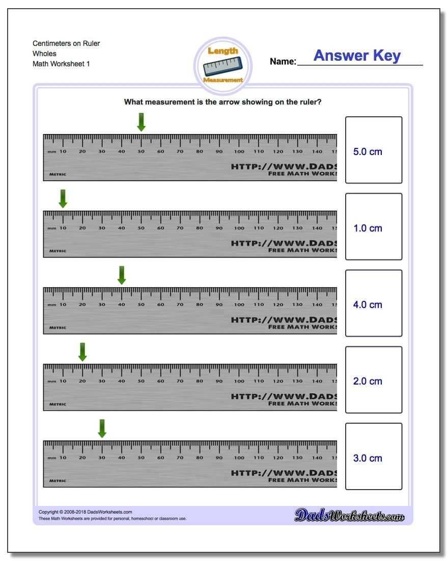 Metric Measurement With Reading A Metric Ruler Worksheet