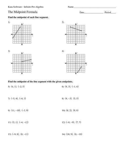 Midpoint Formula - Kuta Software Throughout Midpoint And Distance Formula Worksheet