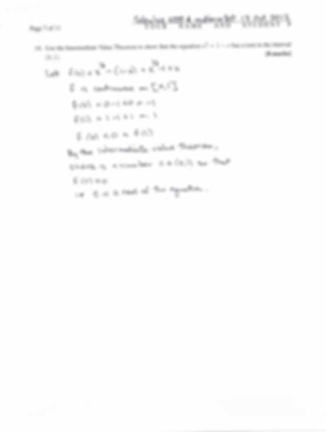 Midterm+Test+Solutions4 - @Qgg Tow Mta L Ermbsi I Ock 20 Page7Of11 Your In Intermediate Value Theorem Worksheet