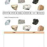 Minerals And Rocks. Worksheet For Types Of Rocks Worksheet Pdf
