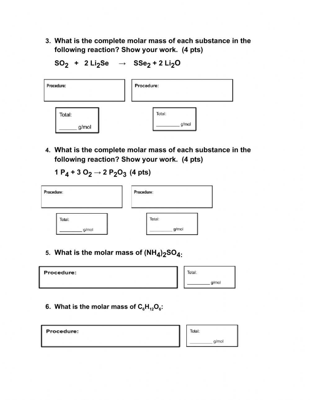 Molar Mass Conversions Worksheet Within Molar Mass Practice Worksheet