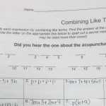 Mrs. White'S 6Th Grade Math Blog: Combining Like Terms Homework Throughout Get The Message Math Worksheet