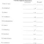 Mrs. White'S 6Th Grade Math Blog: December 2015 For Evaluating Algebraic Expressions Worksheet Pdf