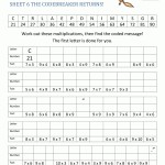 Multiplication Secret Code Worksheet | Times Tables Worksheets Inside Get The Message Math Worksheet