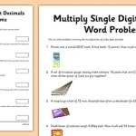 Multiply Single Digit Decimals Word Problems Worksheet / Worksheet In Decimals Word Problems Worksheet