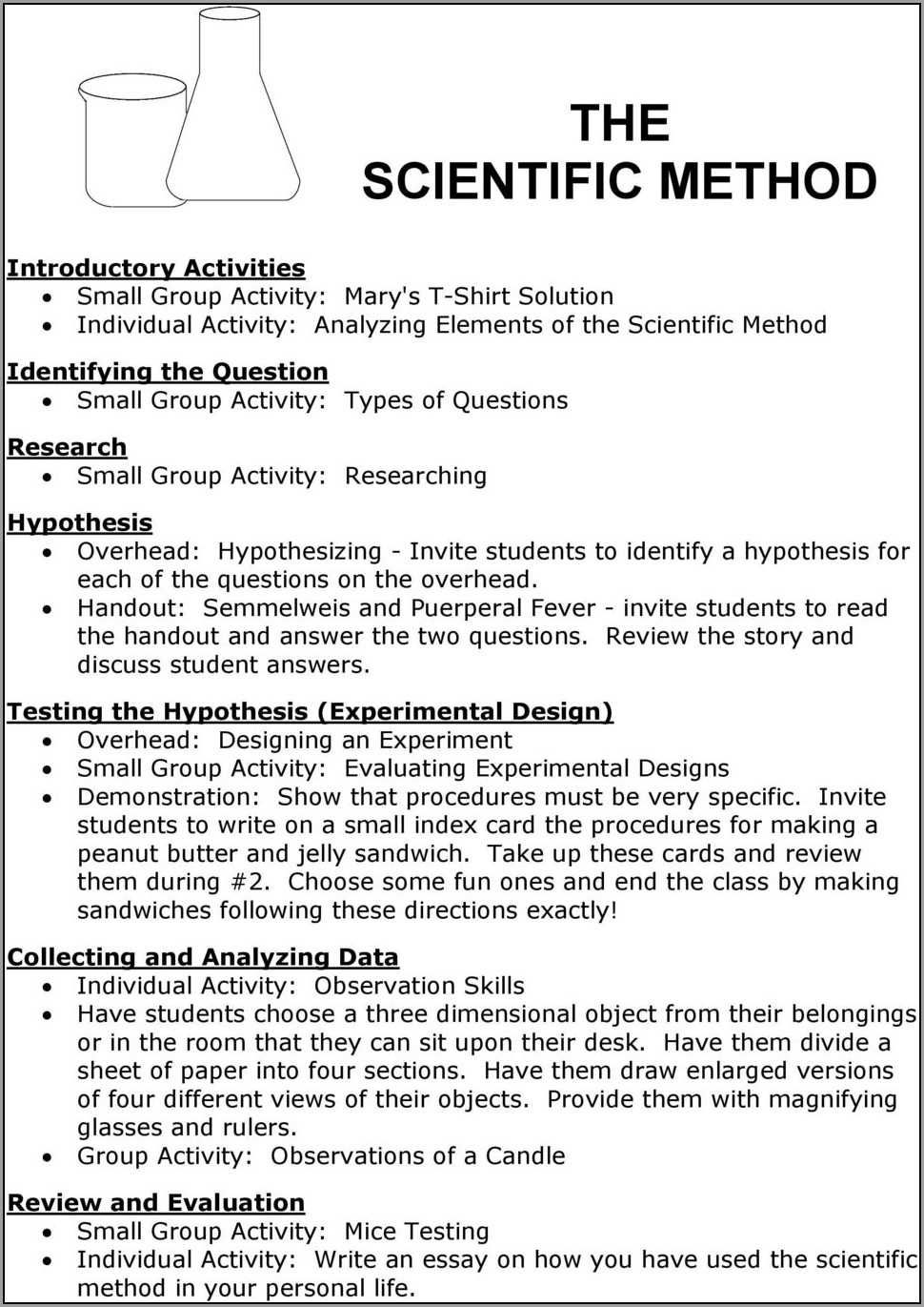 Mythbusters Scientific Method Worksheet Answers Worksheet : Resume Examples Within Scientific Method Examples Worksheet