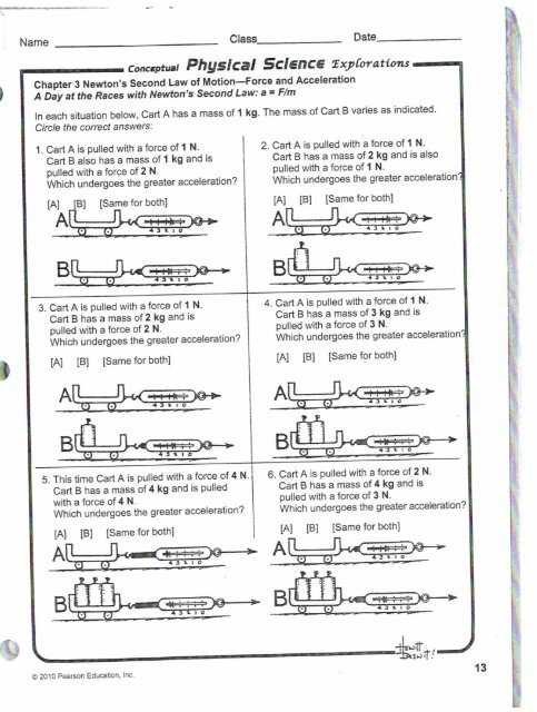 Newton'S Second Law Example Of Student Practice Worksheet throughout Newton'S Second Law Worksheet