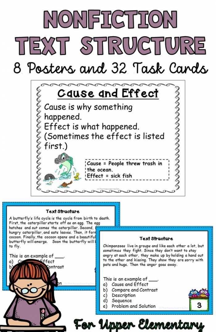 Nonfiction Text Structures Part 1: Compare And Contrast Worksheets for Text Structure Worksheet 4th Grade