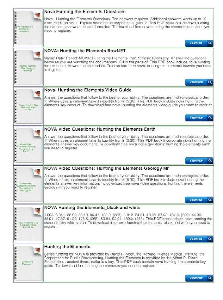 Nova Hunting The Elements Worksheet Answers Part 1 - Jwalker My Life For Nova Hunting The Elements Worksheet